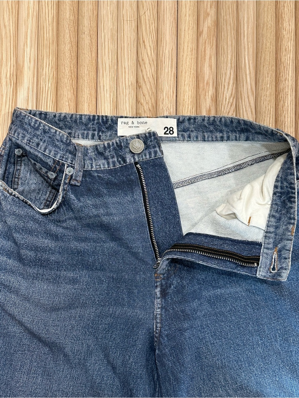 Rag & Bone Miramar Denim Sofie High Rise Wide Leg Sweatpant Jeans Venice Size 28 - Picture 7 of 14